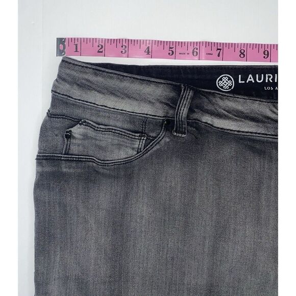 Laurie Felt Silky Ankle Skinny Jeans Zipper Black Grey Stretch High Rise 2XP/24 - Picture 8 of 16